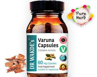 DR WAKDE'S Varuna Kapseln (Crataeva nurvula) | 60 vegetarische Kapseln | Ayurveda-Ergänzung | vegan | 100 % pflanzlich