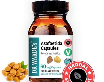 DR WAKDE'S Asafoetida Capsules | 60 Veg Caps | Ayurvedic Supplement | Vegan | 100% Herbal