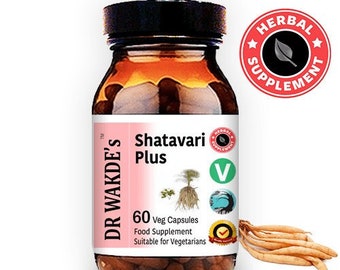 Cápsulas Shatavari Plus do Dr. WAKDE | 60 Cápsulas Vegetais | Ervas para Menopausa* | Tônico Feminino | Suplemento à base de plantas |