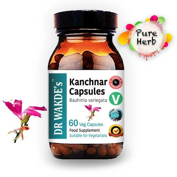 Capsule Kanchnar di DR WAKDE (Bauhinia variegata) | 60 capsule vegetali | Integratore Ayurvedico | vegano | 100% a base di erbe