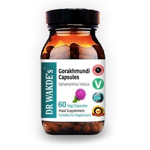 DR WAKDE'S Gorakhmundi Capsules (Sphaeranthus indicus) | 60 Veg Caps | Ayurvedic Supplement | Vegan | 100% Herbal