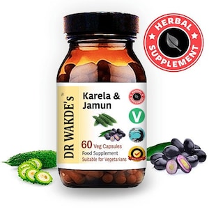 DR WAKDE&#39;S Karela & Jamun Capsules | 60 Veg Caps | Bitter Herbs | Promotes Sugar Metabolism* | Plant-based Supplement | Vegan | All Natural