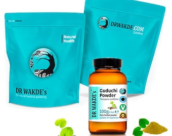 DR WAKDE'S Guduchi Powder (Giloy | Tinospora cordifolia)  | Pure, Raw & Dried Powder | Ayurvedic Herb | Vegan | Same Day Dispatch