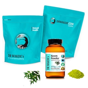 DR WAKDE&#39;S Neem Powder (Azadirachta indica) | Pure, Raw & Dried Powder | Ayurvedic Herb | Vegan | Same Day Dispatch