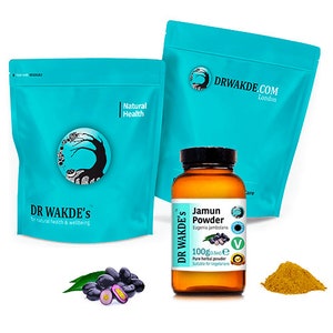 DR WAKDE'S Jamun Powder (Black Plum | Eugenia jambolana) | Pure, Raw & Dried Powder | Ayurvedic Herb | Vegan | Same Day Dispatch