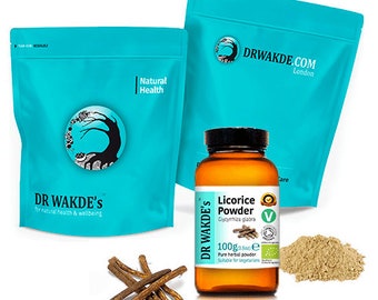 DR WAKDE'S Organic Licorice Root Powder (Glycyrrhiza glabra) | Pure, Raw & Dried Powder | Ayurvedic Herb | Vegan | Same Day Dispatch