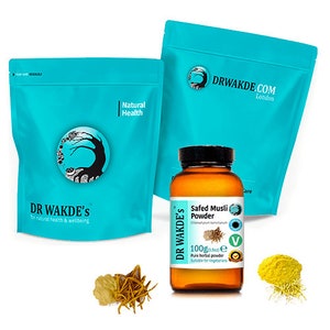 DR WAKDE&#39;S Safed Musli Powder (Chlorophytum borivilianum) | Pure, Raw & Dried Powder | Ayurvedic Herb | Vegan | Same Day Dispatch
