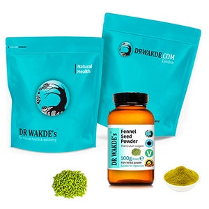 DR WAKDE&#39;S Fennel Seed Powder (Foeniculum vulgare) | Pure, Raw & Dried Powder | Ayurvedic Herb | Vegan | Same Day Dispatch