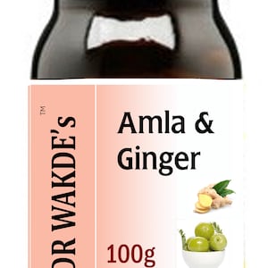 DR WAKDE&#39;S Amla & Ginger Powder | 100g/3.5oz Powder | Ayurvedic Digestive Supplement | Anti-oxidant | Plant-based | Vegan | All Natural