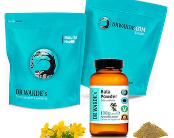 Pó de Bala do DR. WAKDE (Sida cordifolia) | Pó puro, cru e seco | Erva Ayurvédica | Vegano | Despacho no mesmo dia