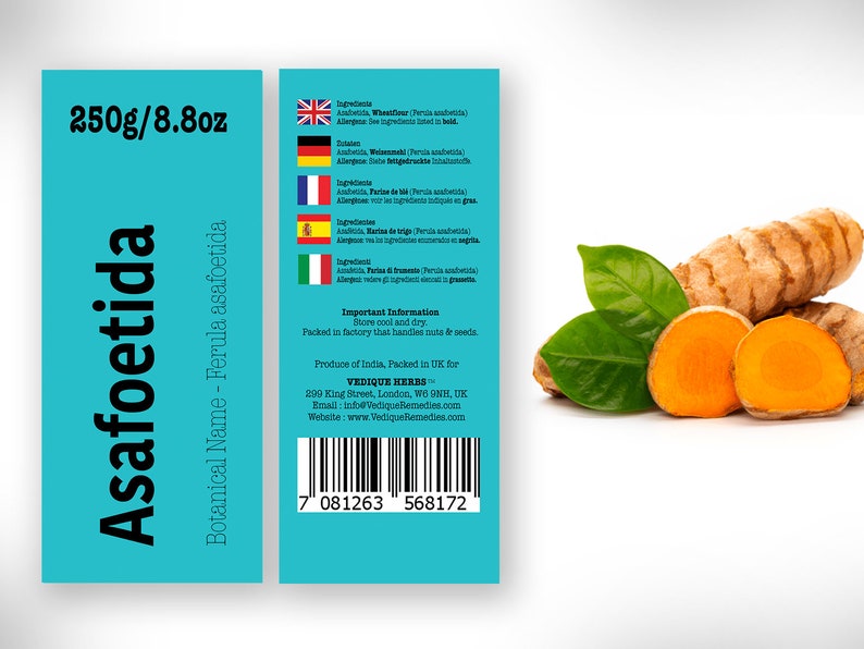 VEDIQUE HERBS Asafoetida hinga Ferula Asafoetida 250g 8.8oz Raw, Crude, Dried Resin Whole Resin