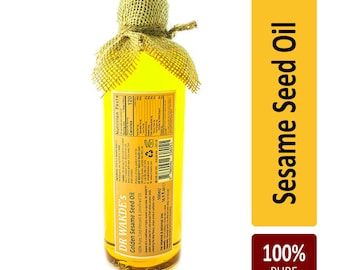 DR WAKDE’S Golden Sesame Oil | 500ml/16.9 fl. oz | 100% Pure, Virgin Oil | Cold Pressed, Unrefined | For external & internal use