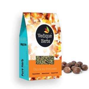 VEDIQUE HERBS Nutmeg Fruit (Myristica fragrans) - 250g (8.8oz) | Raw, Crude, Dried | T-Cut | Premium Grade