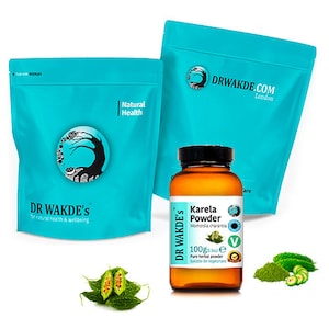 DR WAKDE&#39;S Karela Powder (Calabaza amarga o Melón amargo) | Polvo puro, crudo y seco | Hierba ayurvédica | vegano | Mismo día de despacho