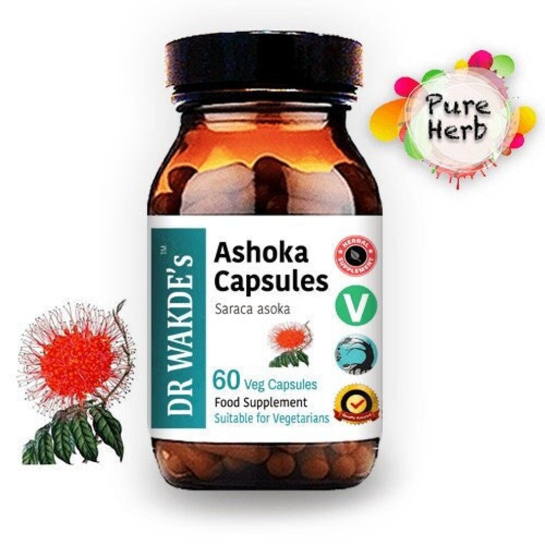 DR WAKDE'S Ashoka Capsules saraca Asoka 60 Veg Caps Ayurvedic