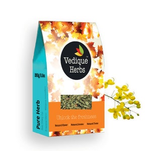 VEDIQUE HERBS  Aragwadha (Cassia fistula) - 250g (8.8oz) | Raw, Crude, Dried | T-Cut | Premium Grade