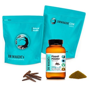 DR WAKDE&#39;S Pippali Powder (Long Pepper | Piper longum) | Pure, Raw & Dried Powder | Ayurvedic Herb | Vegan | Same Day Dispatch