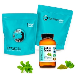 DR WAKDE'S Brahmi Powder (Bacopa monniera) | Pure, Raw & Dried Powder | Ayurvedic Herb | Vegan | Same Day Dispatch