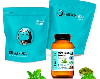 Polvo de hoja de menta DR WAKDE'S (Mentha piperata) | Polvo puro, crudo y seco | Hierba ayurvédica | vegano | Mismo día de despacho