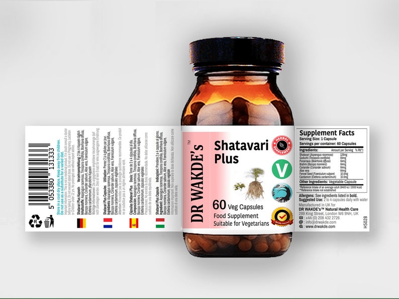 DR WAKDE'S Shatavari Plus-capsules | 60 Veg Caps | Menopauze Kruiden* | Vrouwentonic | Plantaardig Supplement | Veganistisch | afbeelding 3