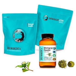DR WAKDE&#39;S Bhringraj Powder (False Daisy | Eclipta alba) | Pure, Raw & Dried Powder | Ayurvedic Herb | Vegan | Same Day Dispatch