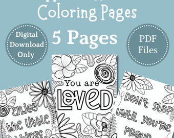 Pacchetto di pagine da colorare con affermazioni positive / Libro da colorare stampabile / Download immediato in PDF
