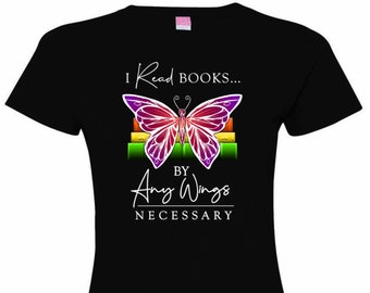 Bokälskare T-shirt från Any Wings Necessary Butterfly The BFly Silhouette