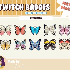 Butterfly Twitch Sub Badge / Youtube / Badge / Emote / Twitch