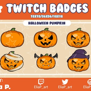 Halloween Pumpkin Twitch Sub Badge / Youtube / Badge / Emote / Twitch