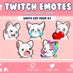 White cat with blue eyes Twitch Sub Emote / Youtube / Badge / Emote / Twitch