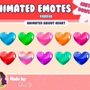 Animated Bright hearts Twitch Emotes / Youtube / Badge / Emote / Twitch
