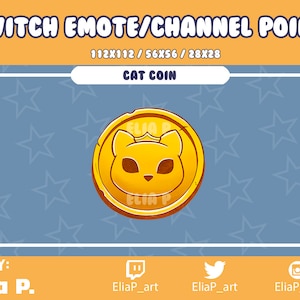 Twitch Gato Coin Emotes / Channel Points / Emote / Badges / Kawaii / Streamer / Streamer Graphics / Cat