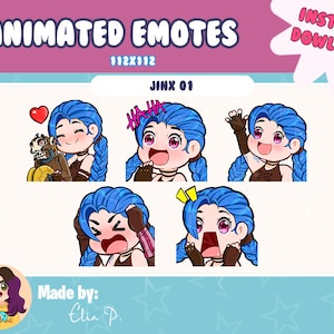 Animated Jinx Twitch Emotes / Youtube / Badge / Emote / Twitch