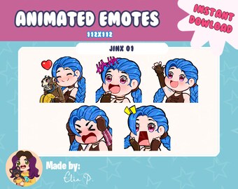 Animated Jinx Twitch Emotes / Youtube / Badge / Emote / Twitch