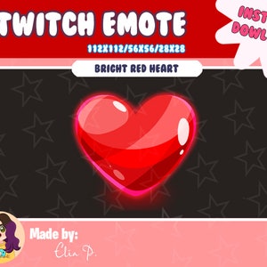 Bright red heart Twitch Emotes / Youtube / Badge / Emote / Twitch