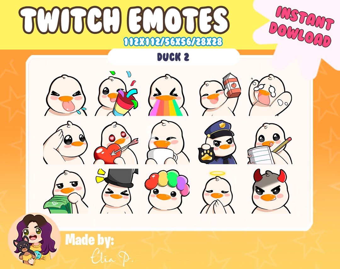 15 Ducks Twitch Sub Emote / Youtube / Badge / Emote / Twitch Etsy