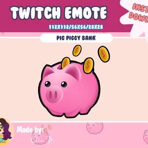 Pig piggy bank Twitch Emotes / Youtube / Badge / Emote / Twitch