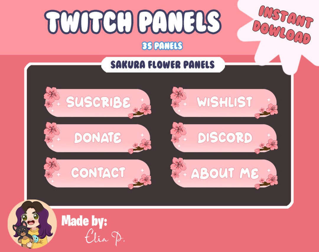 35 Sakura Panels / Cherry Blossom Panels / Twitch - Etsy