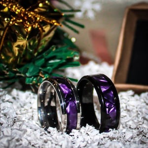 New Trend 2023 Gradient Purple Rings 316L ,Stylish Mens / Womens Stylish Gift,and for Personal Use image 1