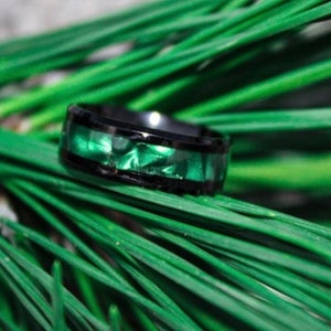 Nature-inspired Rare Forest Green Pearl  Ring, Creative Men's/Womens Spring/Summer Gift.