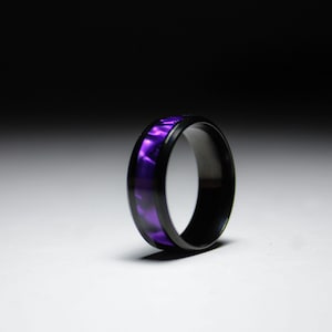 New Trend 2023 Gradient Purple Rings 316L ,Stylish Mens / Womens Stylish Gift,and for Personal Use Black