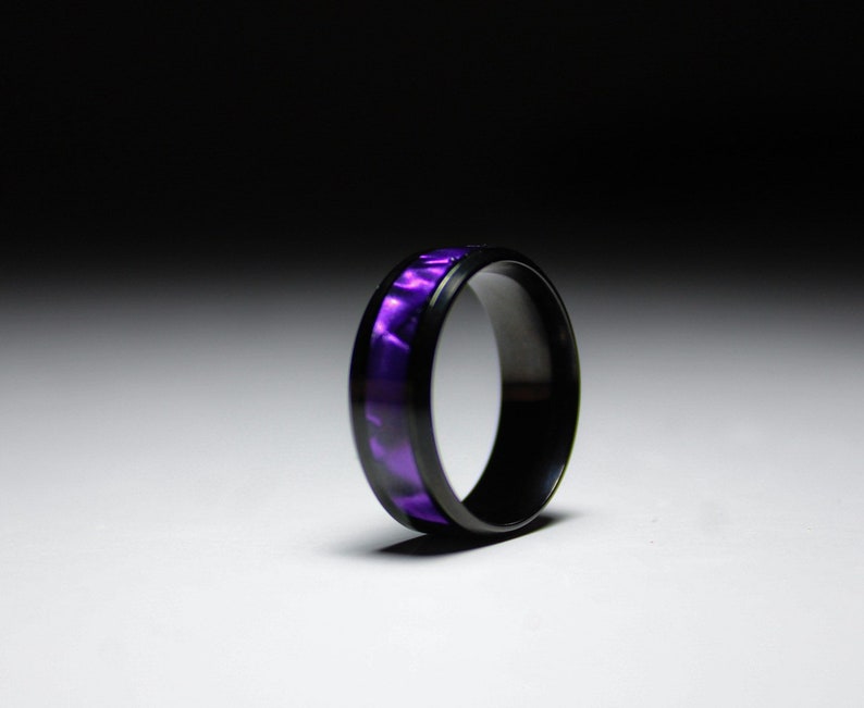 New Trend 2023 Gradient Purple Rings 316L ,Stylish Mens / Womens Stylish Gift,and for Personal Use Black