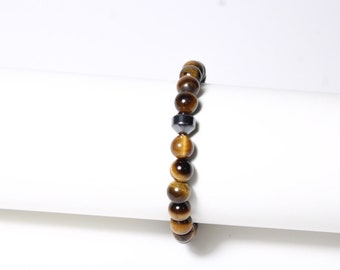 Tiger Eye Handmade Natural Stone Bracelet, Andjustable, Christmas gift for him/her and any ocassion!