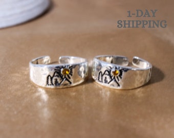 Personalized  Meditation Mountain Designed Ring,Men's Women's Creative  Gift.