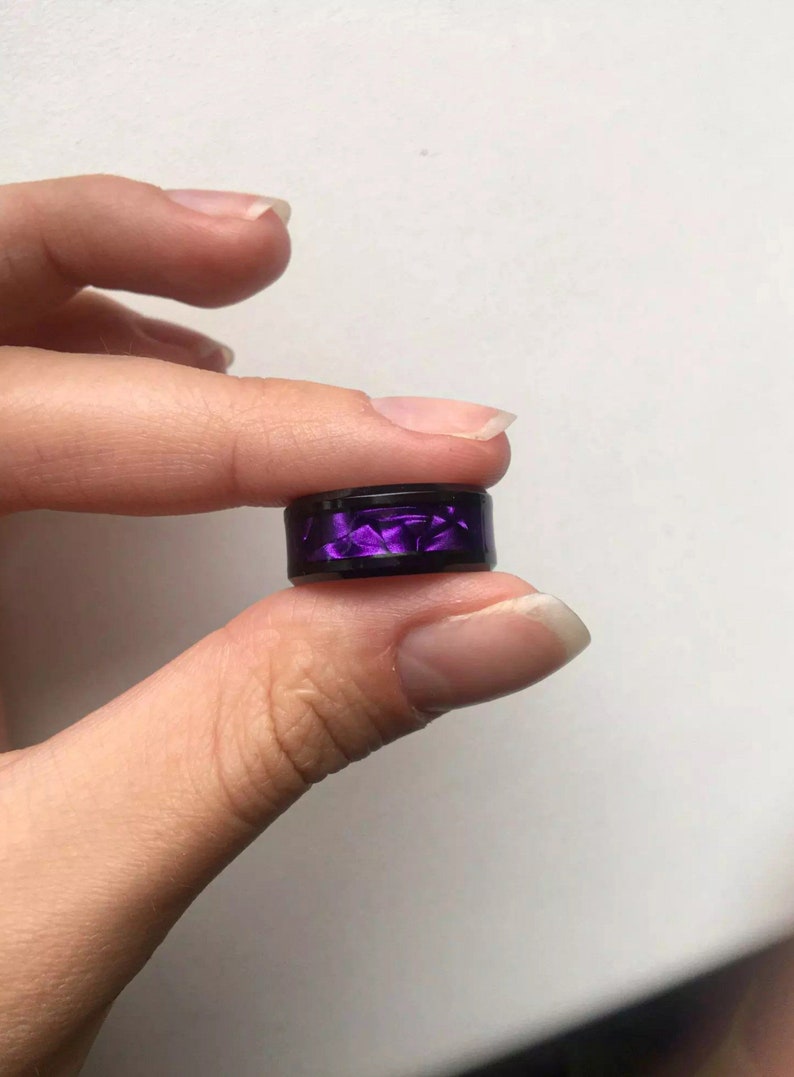 New Trend 2023 Gradient Purple Rings 316L ,Stylish Mens / Womens Stylish Gift,and for Personal Use image 7