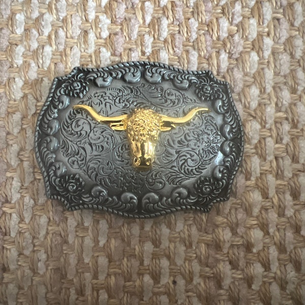 Fibbia per cintura da manzo Texas Longhorn Western Cowboy