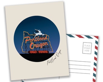 Portland Oregon svensexa vykort