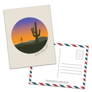 San Tan Valley, Arizona Cactus Sunset Briefkaart