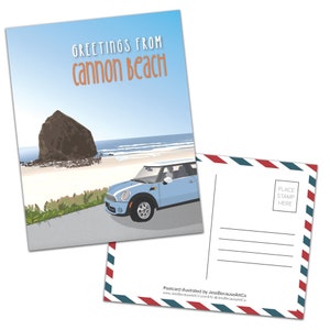 Postal de Cannon Beach, costa de Oregón, PNW