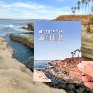 Sunset Cliffs Original Illustration | San Diego, California | Postcard